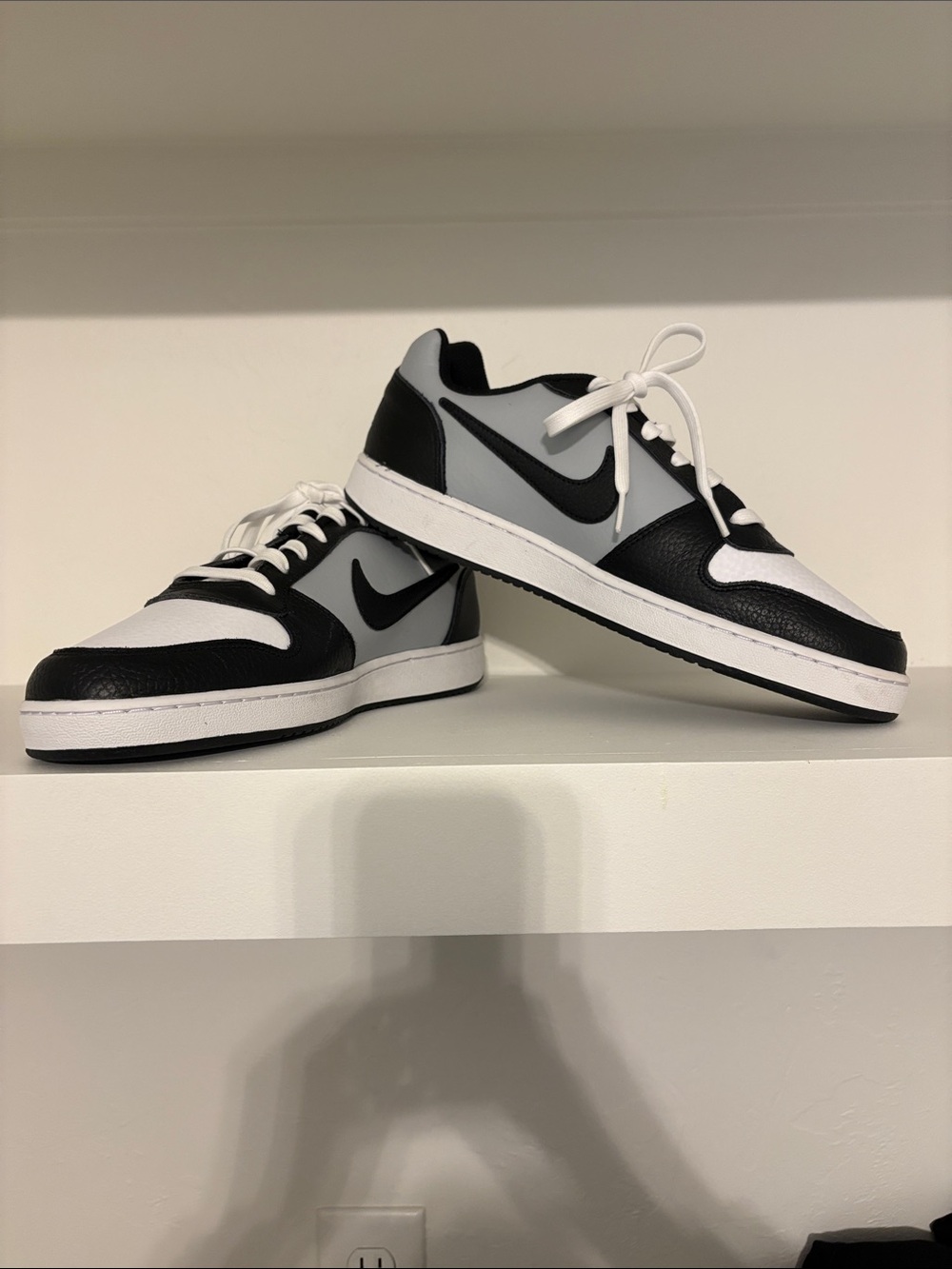 Nike Ebernon Low-Top Sneakers in Black, White and Gray